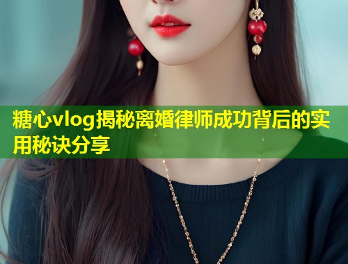 糖心vlog揭秘离婚律师成功背后的实用秘诀分享